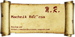 Machnik Rózsa névjegykártya
